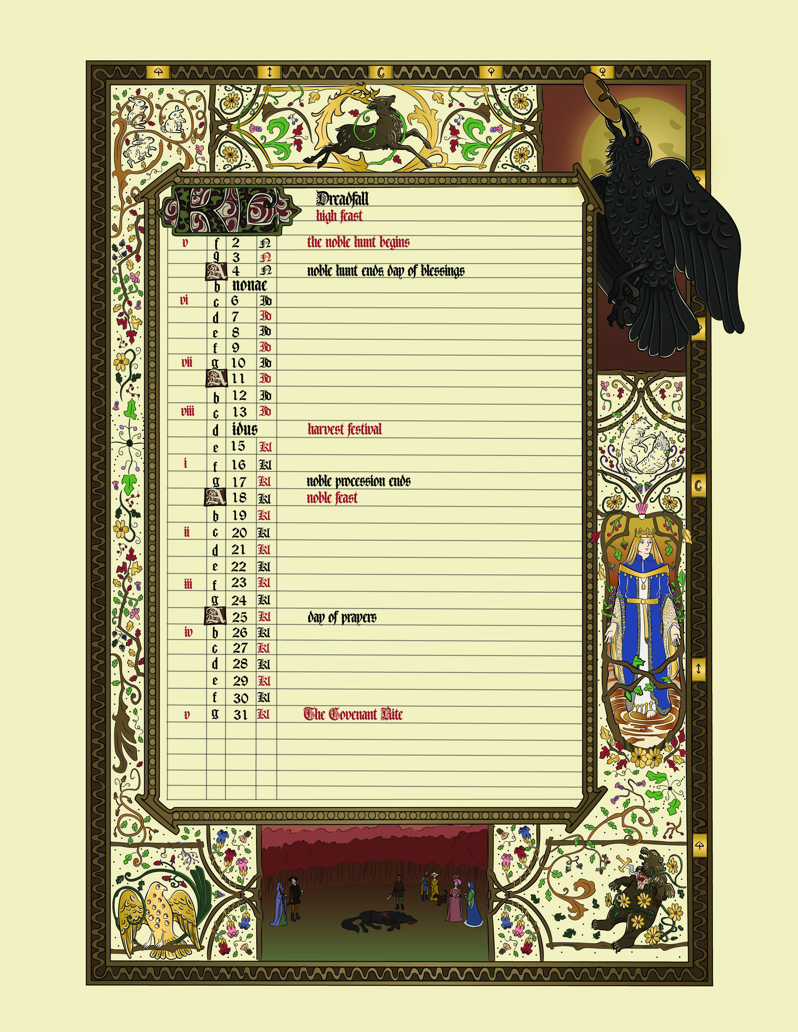 October calendar design